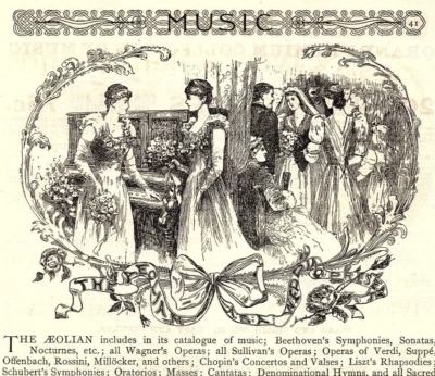 1892 THE AEOLIAN COMPANY 32nd ST NEW YORK PIANO-PLAYER PRINT AD Z2507 - Image 1 of 3