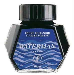 Waterman Fountain Pen Ink In Bottle Blue - Black New In Box 50Ml Old Style - Picture 1 of 1