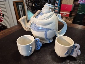Tetera saxofonista Fitz and Floyd rara de colección con 2 tazas en muy buena condición - Imagen 1 de 7