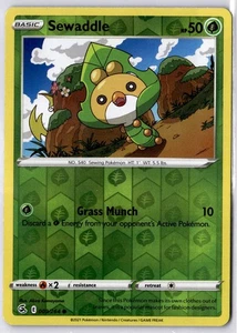 Sewaddle 009/264 Fusion Strike Common Reverse Holo Pokemon Card LP - Picture 1 of 2