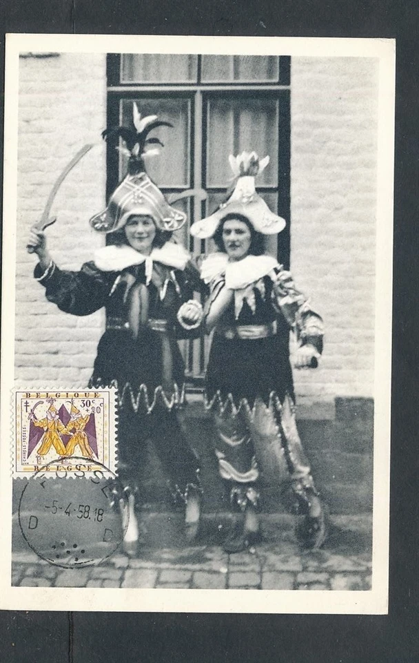 D457381 Bélgica Tarjeta Máxima Les Chinels Folklore Fosse 1958 Foto 1 de 1