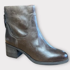 Botas Franco Sarto Liliana Mujer Marrón Cuero Pulido Cremallera Tacón Grueso 7.5M Nuevas - Imagen 1 de 13
