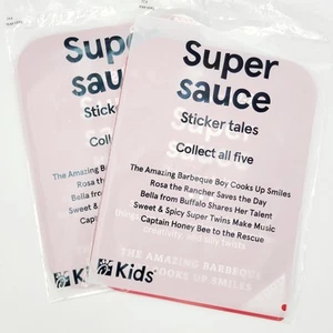 *Juego de 2* Pegatinas Super Salsa Chick-fil-A Niños Cuentos Increíbles Barbacoa Niño Cocineros - Imagen 1 de 3