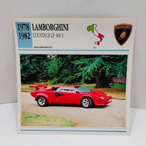 1978-1982 Lamborghini Countach LP 400 S High Performance Italy  Atlas Info Card - Picture 1 of 2