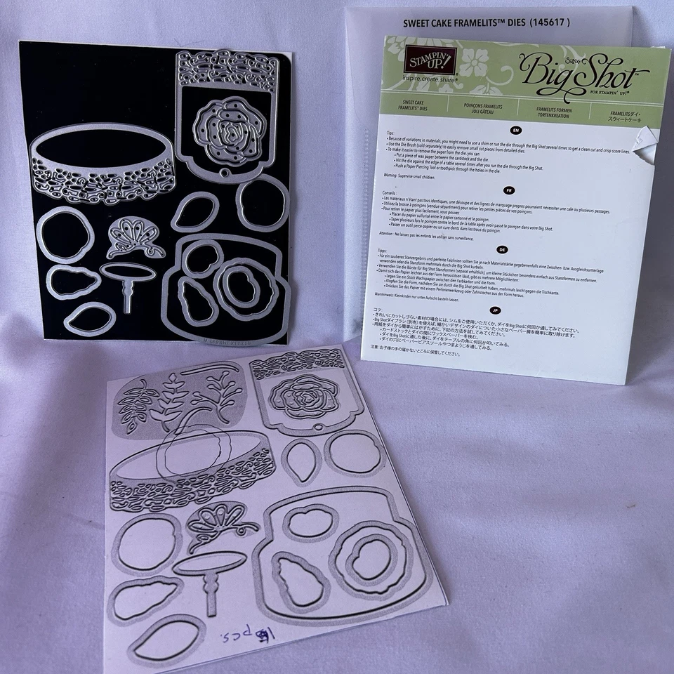 Troqueladoras de metal Stampin' Up Sweet Cake Framelits, 145617, falta un troquel Foto 1 de 4