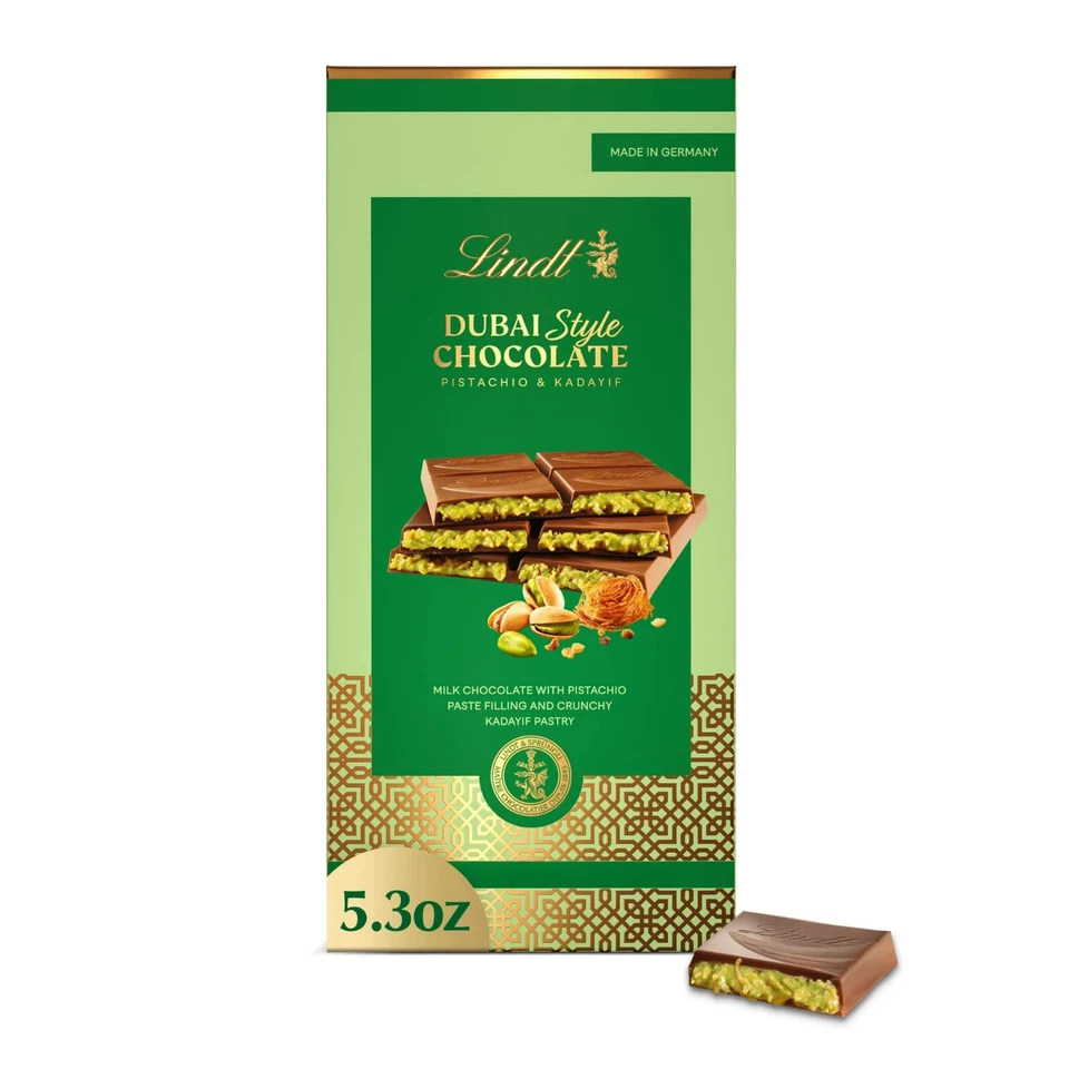 Lindt @ DUBAI Style Milk Chocolate Paste Filling & Crunchy @ 5.3oz Exp 12/31/25