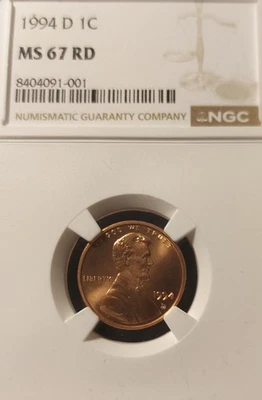 1994 D Lincoln Memorial Cent NCG Certified MS67 Red - Image 1 of 2