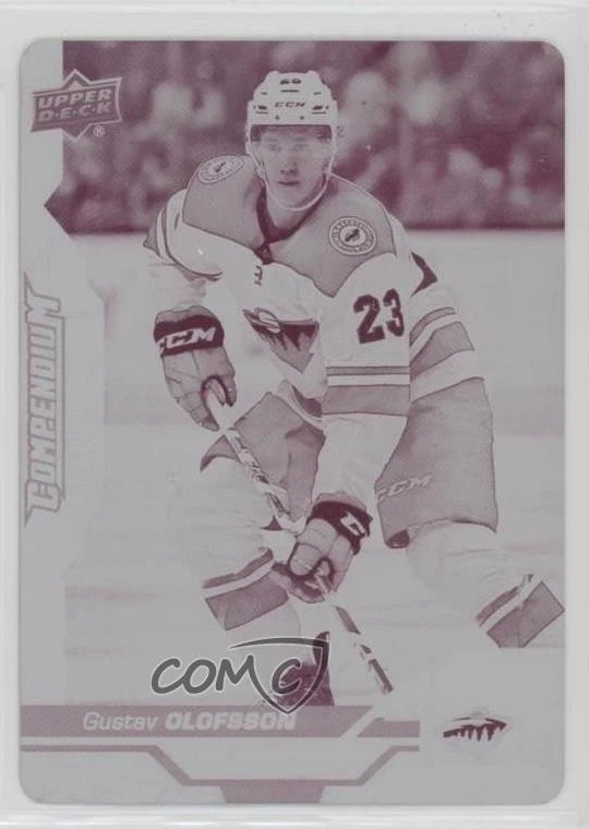 2018 Upper Deck Compendium Printing Plate Magenta 1/1 Gustav Olofsson #201 1m4 - Image 1 of 3