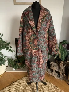 Zara Wolle Blumen Jacquard Long Jacke Mantel Limited Edition - Gr. XS-S Oversized - Bild 1 von 15