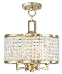 Livex Lighting 50574-28 Grammercy Mini Chandelier Hand Applied Winter Gold - Picture 1 of 10