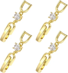 4 Pcs Necklace Extender Foldover Necklace Extensions Jewelry Clasps for Bracelet - Picture 1 of 7