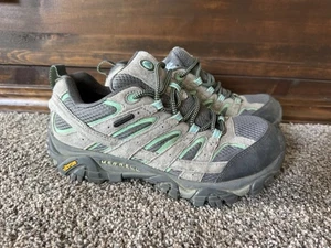 Merrell Women's Moab 3 Waterproof Hiking Shoe Gray Teal Size 8 - Picture 1 of 10