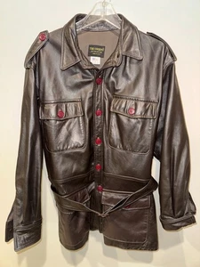 Men's XL Avirex The Cockpit Brown Leather Field Jacket Flight Bomber USA Made - Picture 1 of 8
