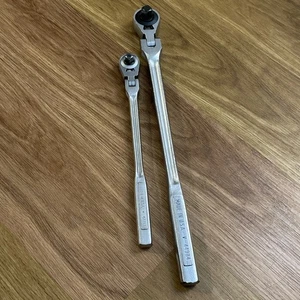 Vintage Craftsman 1/2" & 3/8” Dr Flex Swivel Head Ratchets 44984 & 42793 -V- USA - Picture 1 of 24