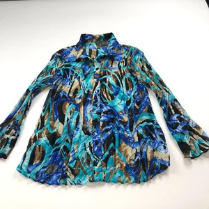 Serenade Medium Vintage VTG Y2K Peplum Button Long Sleeve Flare Shirt MINT - Picture 1 of 10