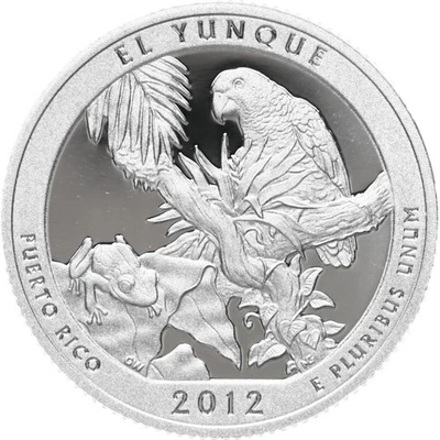 2012 S El Yunque 90% SILVER Deep Cameo "PROOF" Puerto Rico ATB Quarter US Mint - Image 1 of 3