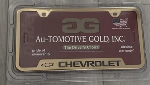 CHEVROLET CHEVY GOLD License Plate Frame Stainless Steel Au-tomotive - Picture 1 of 2