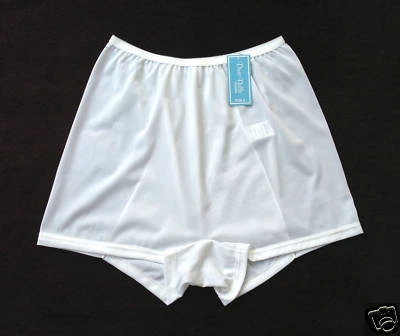 DIXIE BELLE 100% Nylon Flared Double Hem Leg White Brief Plus Size 10/3XL - Image 1 of 2