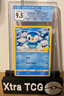 Pokemon CGC 9.5 Piplup Tiplouf McDonald's Colección 20/25 LANZAMIENTO ANTICIPADO Francés Foto 1 de 2