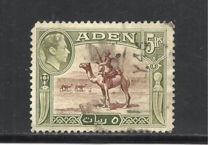 ADEN SCOTT 26 USED VF - 1944 3R DEEP OLIVE & LAKE BROWN ISSUE - KING GEORGE VI - Picture 1 of 2