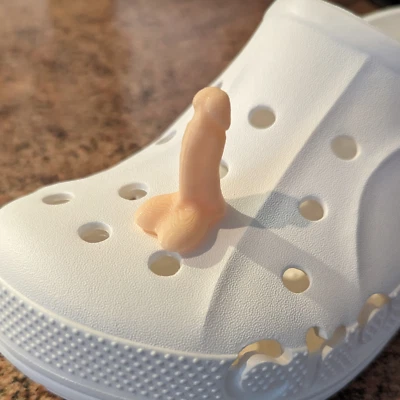 Beige Penis Dick Willy Rude Prank Croc Charms Shoe Charm Jibbitz Accessories