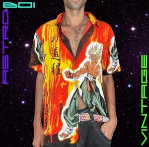 DTEK Sport Kazuki Samurai Anime All Over Grafik Knopfleiste Herren Gr.XL - Bild 1 von 8