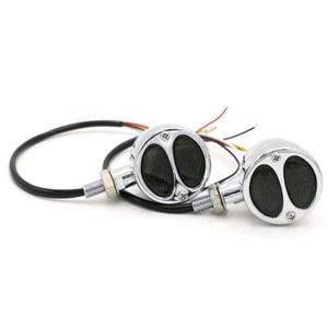 Chrome LED Indicator Set and Stop/ Tail Ideal for Custom Motorcycles Cafe Racers - Picture 1 of 9