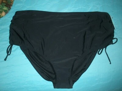 #730 Купальник короткий низ плюс 3 X так высокая талия новый с Ярлыками галстуки по бокам черный - Изображение 1 из 4