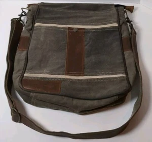 Mona B Cameron Upcycled Canvas Messenger Crossbody Bag Shoulder Purse M-3605 - Picture 1 of 19