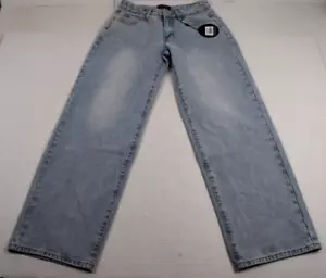 Jeans White Fox Size W30 L31 Light Blue Wash Wide Leg Mid Waist New With Tags - Picture 1 of 16
