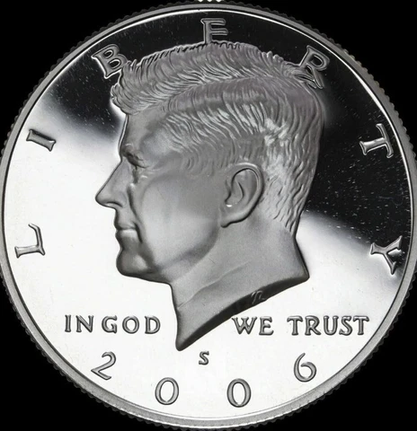 1992-2006 S Silver Proof Kennedy Half Dollar 90% Gem, RANDOM years. 1 coin lot Cover
