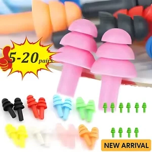 Ohrstöpsel 5/20 Paar weiche wiederverwendbare Ohrstöpsel zur Geräuschunterdrückung Schlaf Schwimmen Arbeit - Bild 1 von 14
