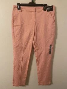 New NWT New York & Company Straight Leg Pink Salmon Slim Ankle Capris Size 6 - Picture 1 of 4