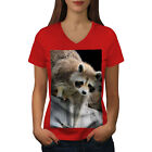 Wellcoda Racoon Photo Wild Animal Womens V-Neck T-shirt, King Graphic Design Tee