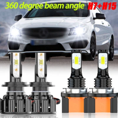 Kit de 4 bombillas LED luces altas bajas para Mercedes-Benz GLK350 2013-2015 Foto 1 de 4