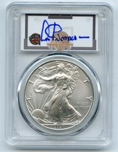 2021 $1 American Silver Eagle Type 1 PCGS MS70 FDOI Artis Gilmore NMBHOF P/C - Picture 1 of 2