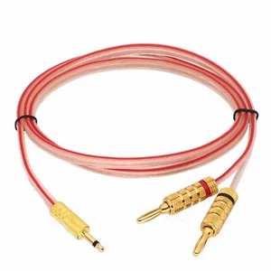 3.5mm Mono Plug to Deluxe 4mm Banana Video Audio Cable Speaker Amplifier 1~20FT - Picture 1 of 4