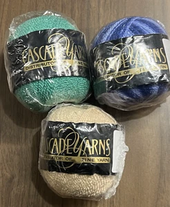 Lote de 3 hilos en cascada algodón/elástico, 50g/100yd. ea. Tres colores - Imagen 1 de 10