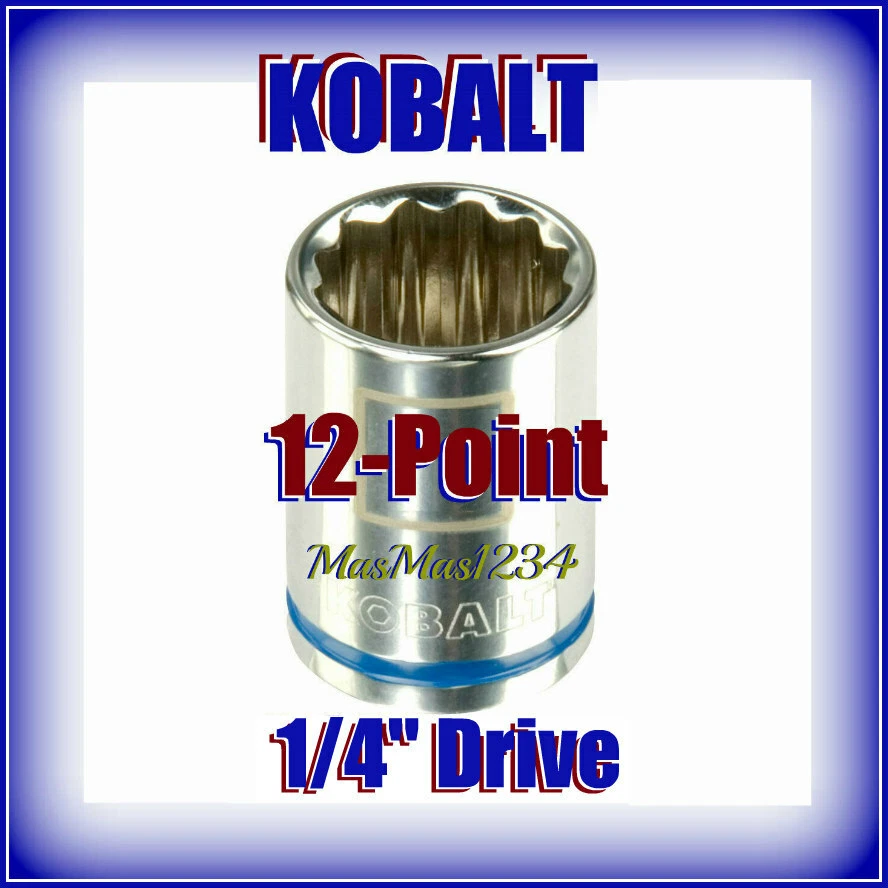 KOBALT 1/4" Drive Shallow Sockets - 12 Point - Chrome Vanadium Steel - Fast Ship - Image 1 of 1