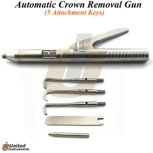 Pistola removedora dental automática de coronas y puentes con resorte cargado con 5 llaves de fijación - Imagen 1 de 3