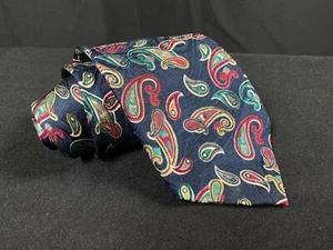 Jos A Bank Executive Seidenkrawatte blau bunt Paisley Handarbeit Krawatte - Bild 1 von 9