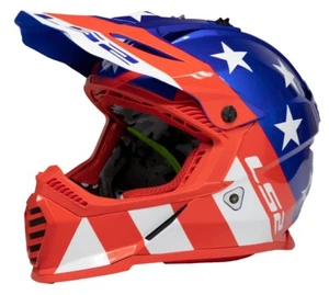 LS2 Youth Gate Motorcycle Helmet Stripes Red/White/Blue - Large 437G-4254-USED - Picture 1 of 3