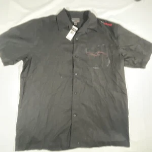 NWT - FUBU The Collection Men's Short Sleeved Button Up Black size 2X - Picture 1 of 6