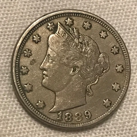 1889 Liberty Nickel,  VF/ XF , scarce date Cover