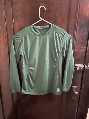 Camiseta Nike Pro Combat Para Hombre Mediana Verde Bosque Ajustada Manga Larga Foto 1 de 4