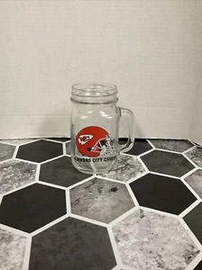 Kansas City Chiefs Glass Mason Jar Mug - Picture 1 of 4