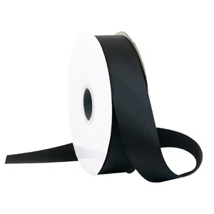 Cinta de grosgrain negra para envolver regalos 1-1/2 pulgadas x 100 yardas de alta densidad - Imagen 1 de 7