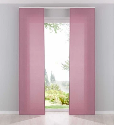 2 x Schiebevorhänge Cationic blickdicht Leinen Optik HxB 245x60 cm Altrosa - Bild 1 von 4