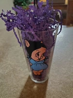 PIG PETUNIA SERIE PEPSI 1973 VINTAGE/impresión blanca 16 oz. Vidrio de coleccionista  Foto 1 de 3