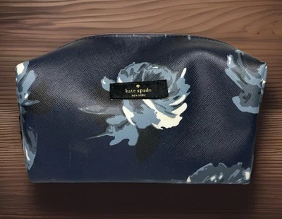 "Bolso Kate Spade maquillaje cosmético joyería Shore Street Night Rose Davie azul marino 8x5""" Foto 1 de 4
